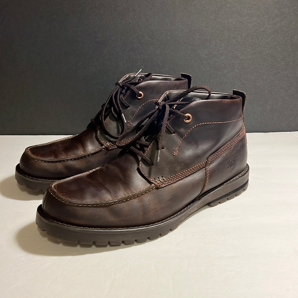 Timberland 54568 Baluster Chukka Dark Brown Leather Mens Size 10.5 M Boots.